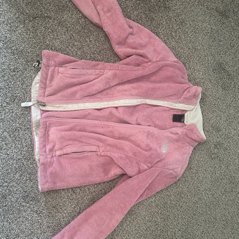 The North Face Pink Corduroy Jacket with Plush Texture